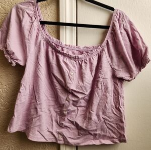 NWOT- american eagle lilac puff sleeve tee